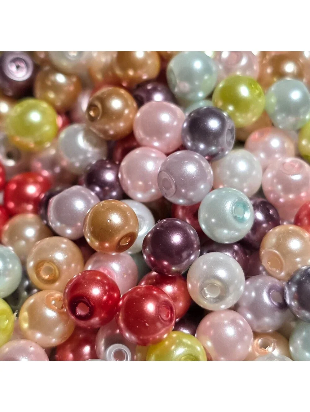 Bulk Lot Glass Pearl Beads 6mm Round in Mixed Colors USA Jewelry Supply 100 pcs